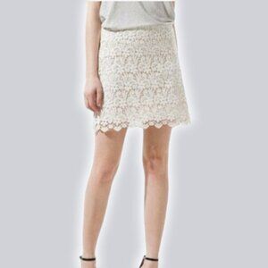 ZARA Floral Crochet White Lace Skirt Sz Small